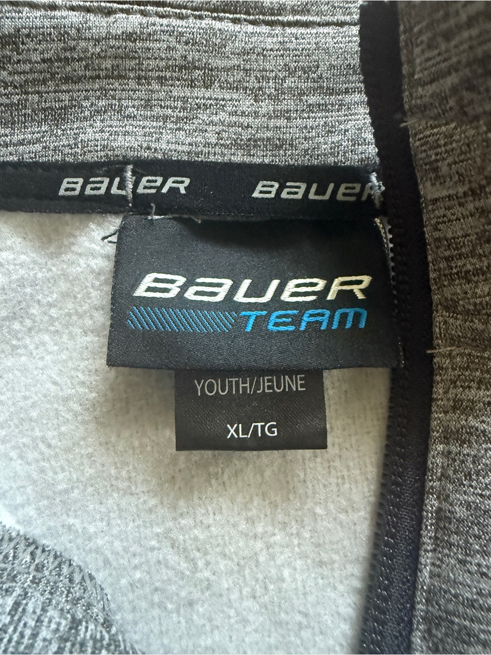 Bauer boys Heather Gray Half-Zip Athletic Pullover - Picture 2 of 4
